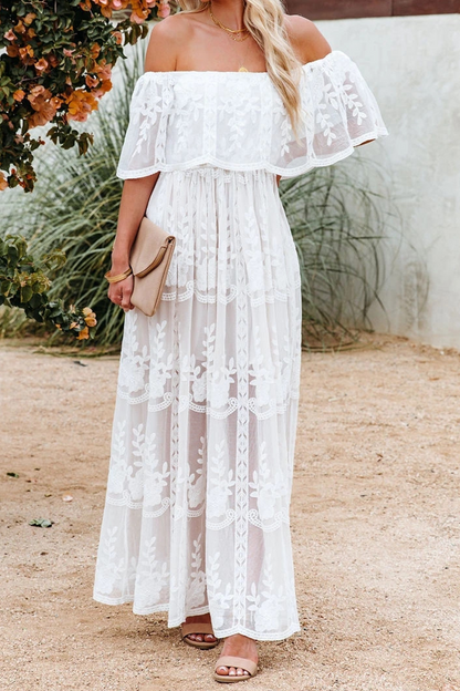 Vestidos de línea A con hombros descubiertos y estampados de moda urbana (6 colores)