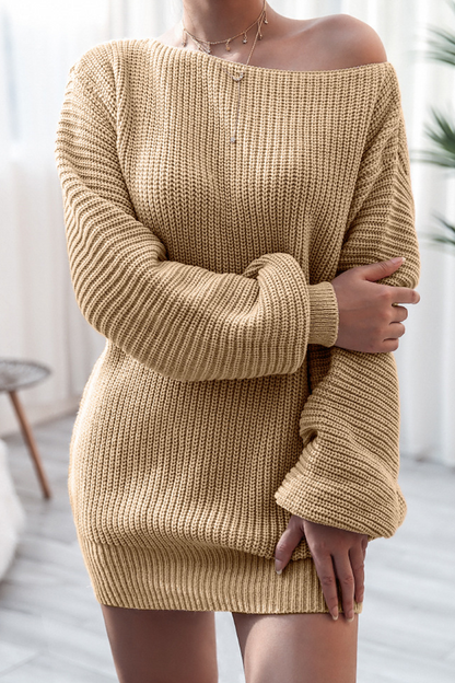 Fashion Casual Solid Bateau Neck Straight Dresses
