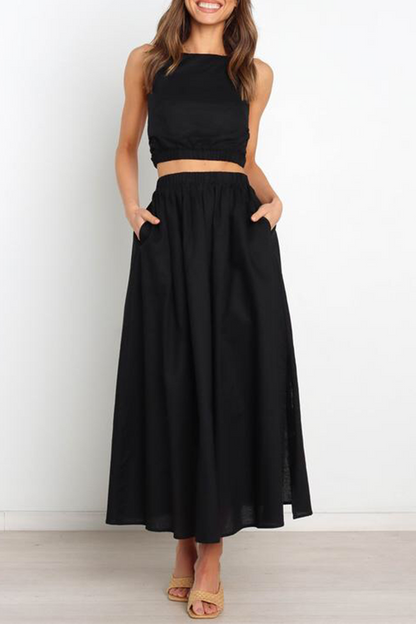 Vestidos sexys con cuello halter y abertura en la parte superior (3 colores)