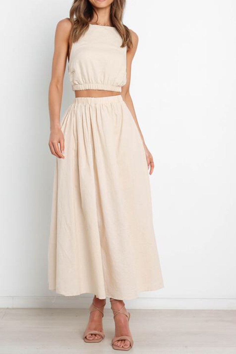 Vestidos sexys con cuello halter y abertura en la parte superior (3 colores)