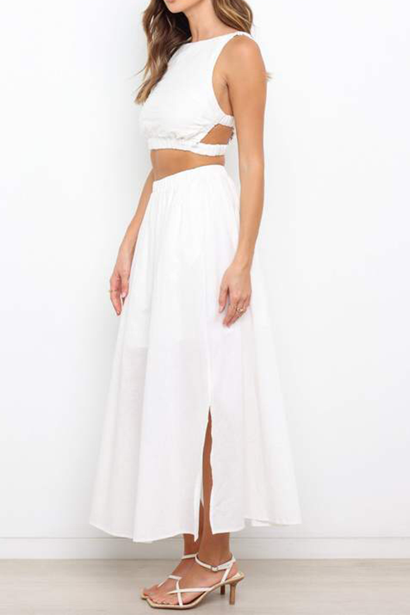 Vestidos sexys con cuello halter y abertura en la parte superior (3 colores)