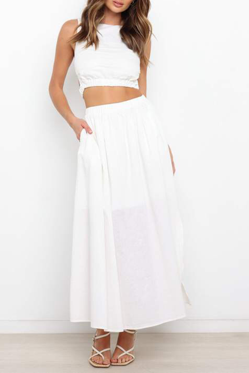 Vestidos sexys con cuello halter y abertura en la parte superior (3 colores)