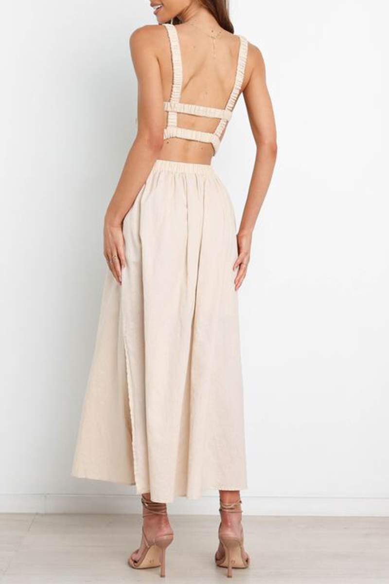 Vestidos sexys con cuello halter y abertura en la parte superior (3 colores)