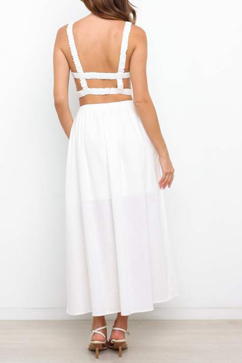 Vestidos sexys con cuello halter y abertura en la parte superior (3 colores)