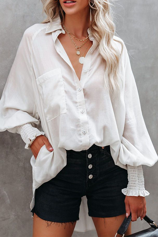Tops casuales de cuello vuelto lisos (3 colores)