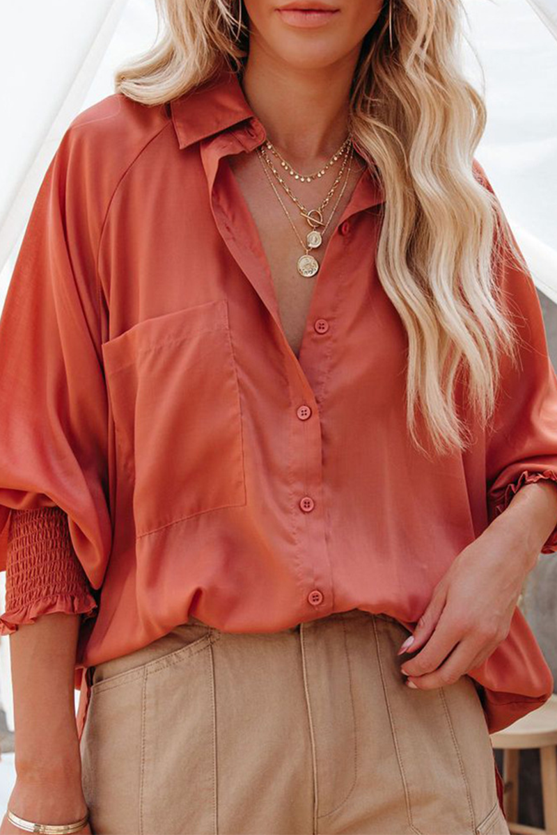 Tops casuales de cuello vuelto lisos (3 colores)