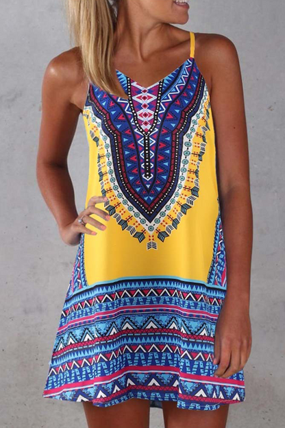 Vestidos rectos con tirantes finos y estampado vintage de patchwork