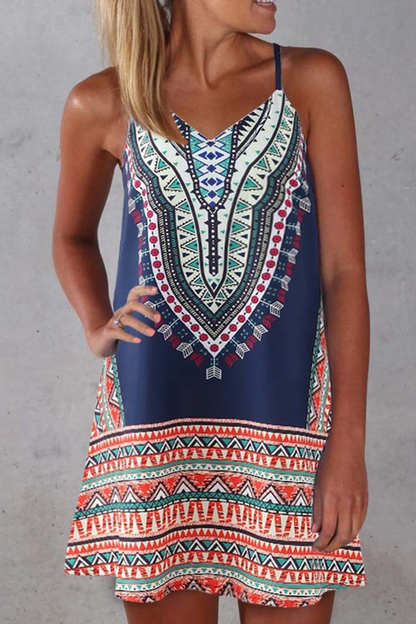 Vestidos rectos con tirantes finos y estampado vintage de patchwork