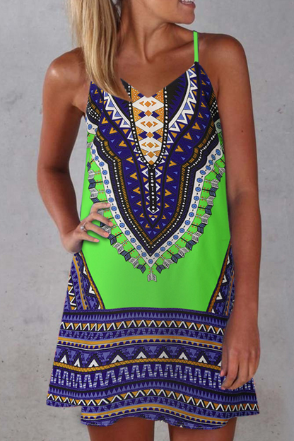 Vestidos rectos con tirantes finos y estampado vintage de patchwork