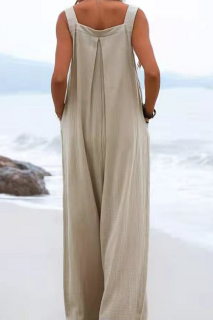 Mono informal holgado con cuello cuadrado y bolsillos (13 colores)