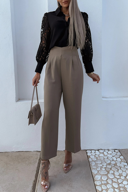 Tops de cuello vuelto ahuecados de color sólido de moda