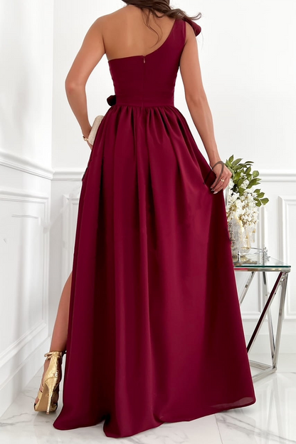 Vestidos casuales de falda pastel con volantes de un solo hombro (6 colores)
