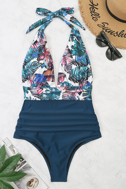 Trajes de baño de patchwork con estampado de vacaciones de moda (8 colores)