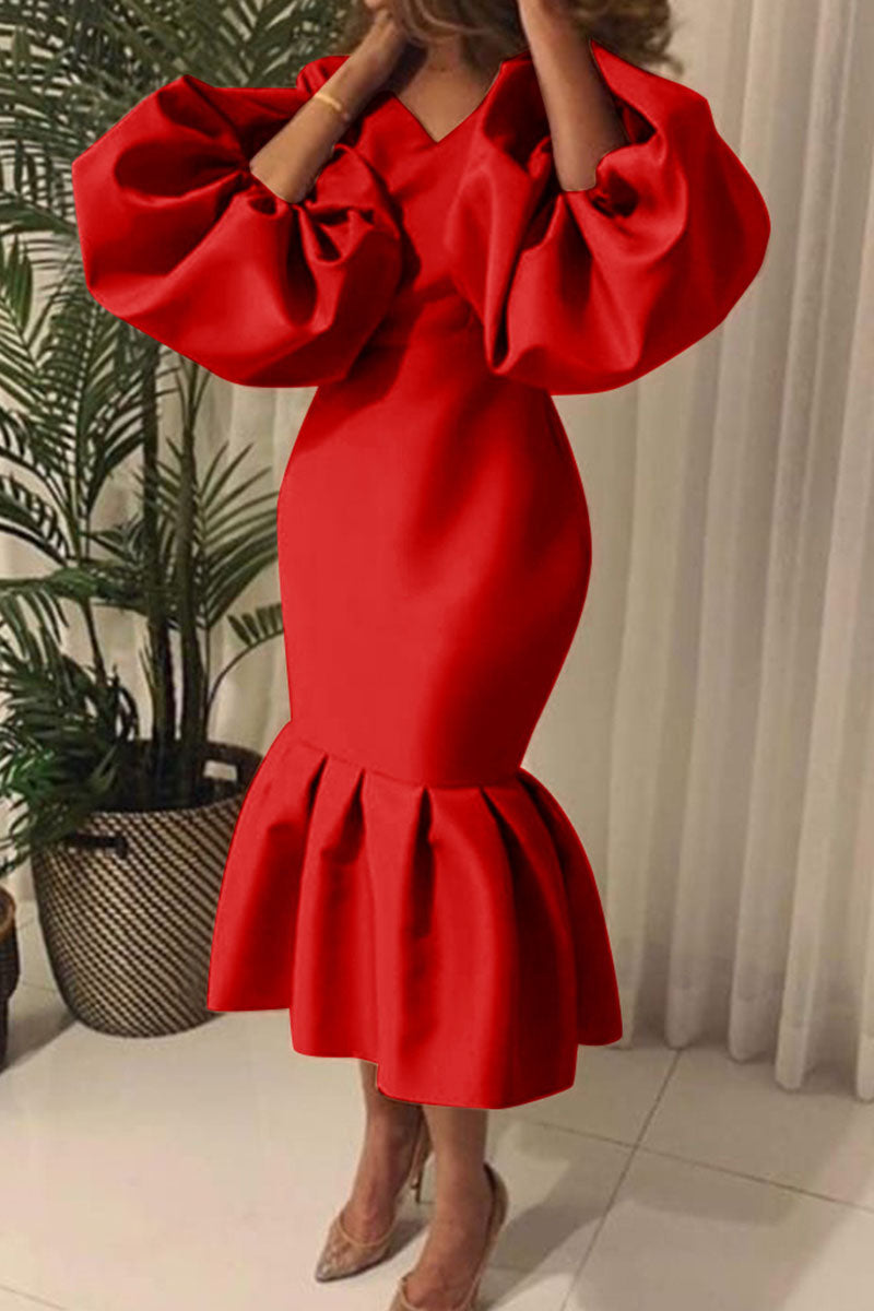 Vestido de noche sexy, liso, básico, con escote en V (6 colores)