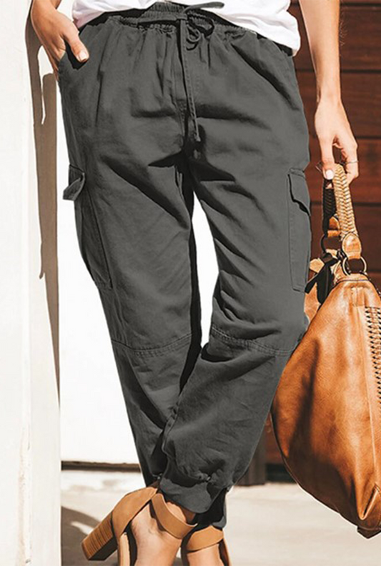 Pantalones Harlan de cintura media con abertura en el lateral, de moda, de color liso (3 colores)