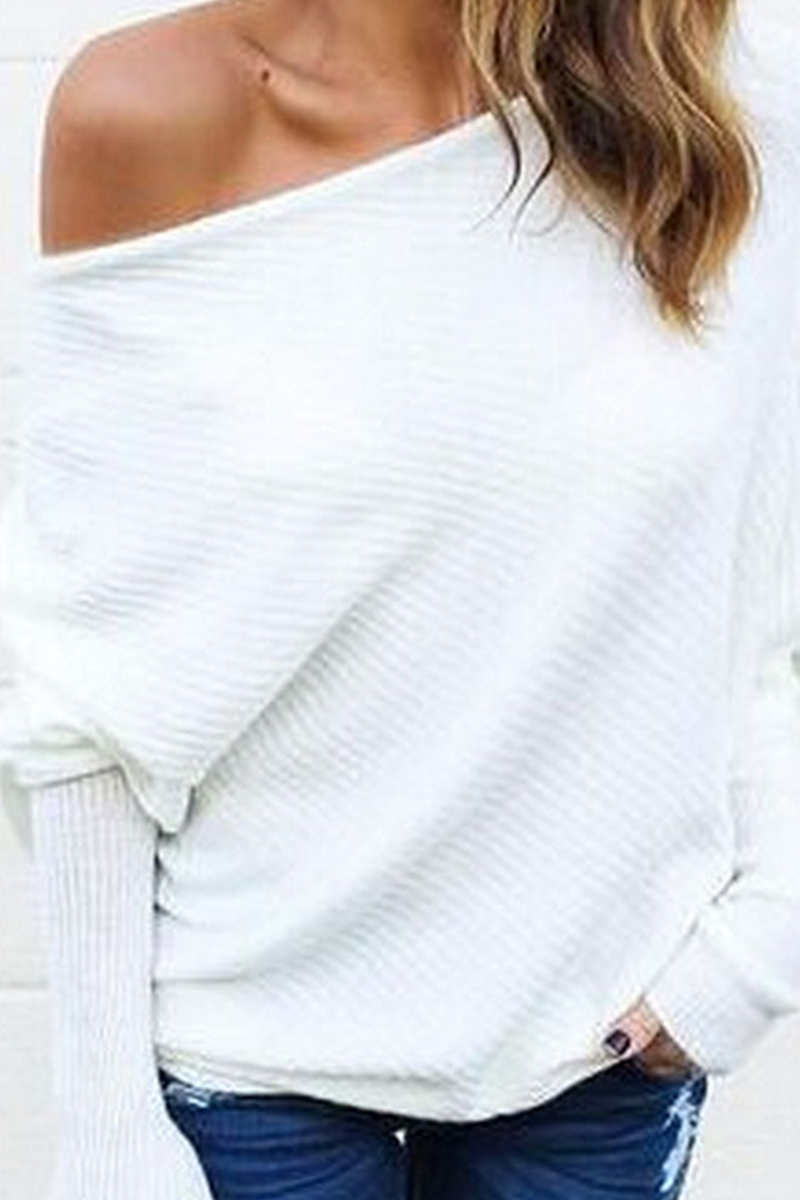 Blusa informal de un solo hombro con abertura en el pecho (7 colores)