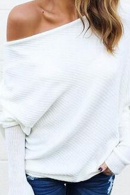 Blusa informal de un solo hombro con abertura en el pecho (7 colores)