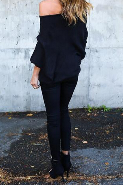 Blusa informal de un solo hombro con abertura en el pecho (7 colores)