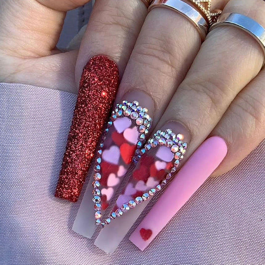 Pasta de uñas con taladro caliente de patchwork de moda