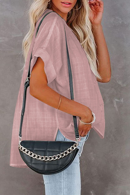 Tops de cuello vuelto con parches sólidos de moda