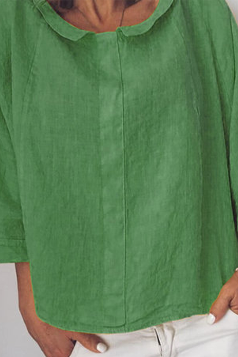 Tops de cuello redondo con parches sólidos de moda (5 colores)