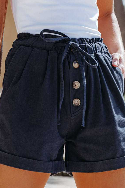 Pantalones casuales de cintura media rectos con hebilla sólida de color sólido