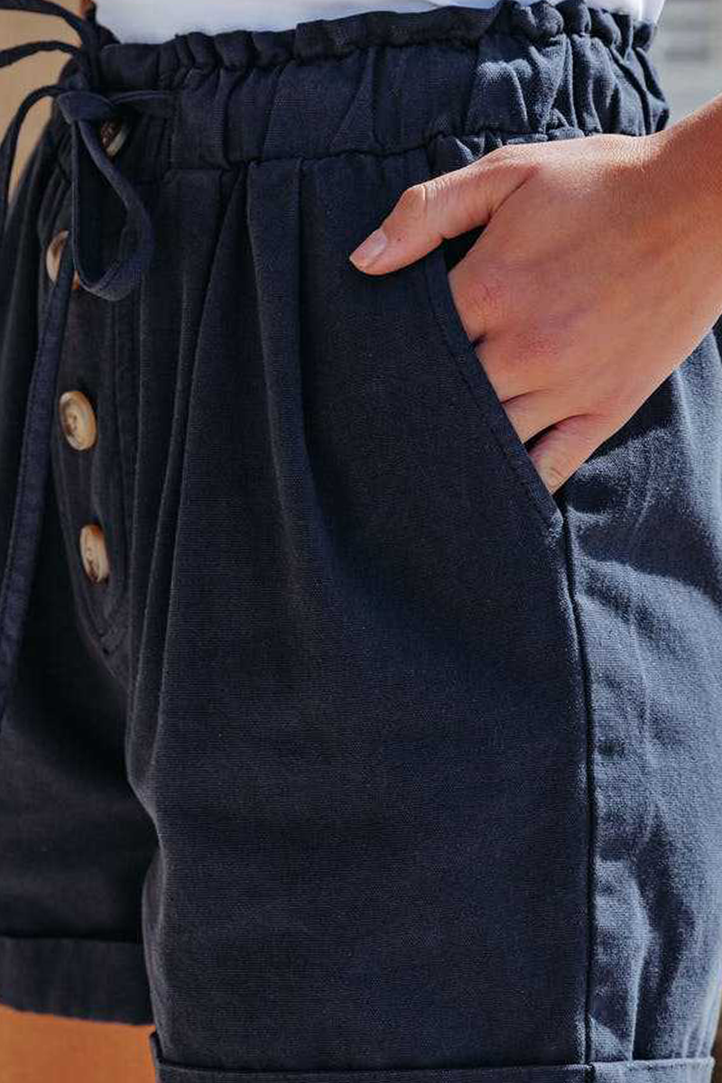 Pantalones casuales de cintura media rectos con hebilla sólida de color sólido