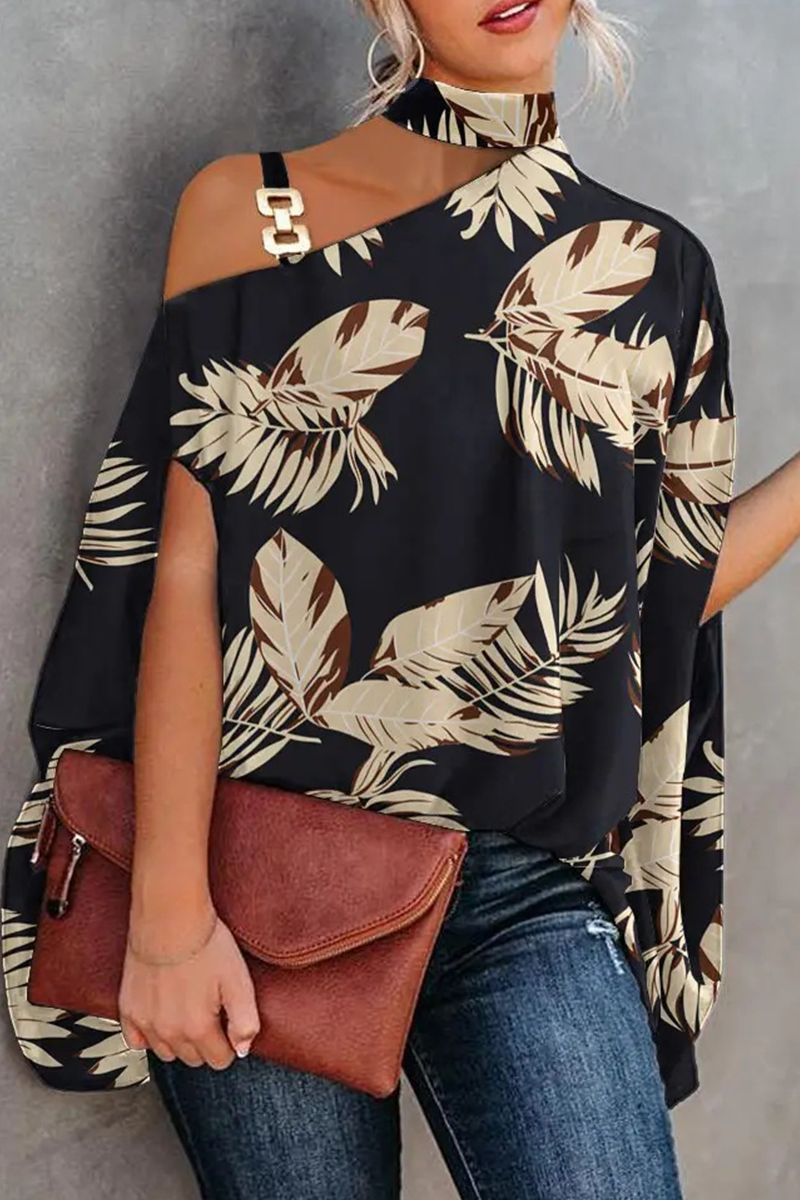 Tops de un solo hombro con estampado de patchwork de moda (5 colores)