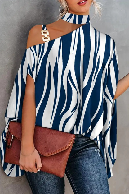 Tops de un solo hombro con estampado de patchwork de moda (5 colores)