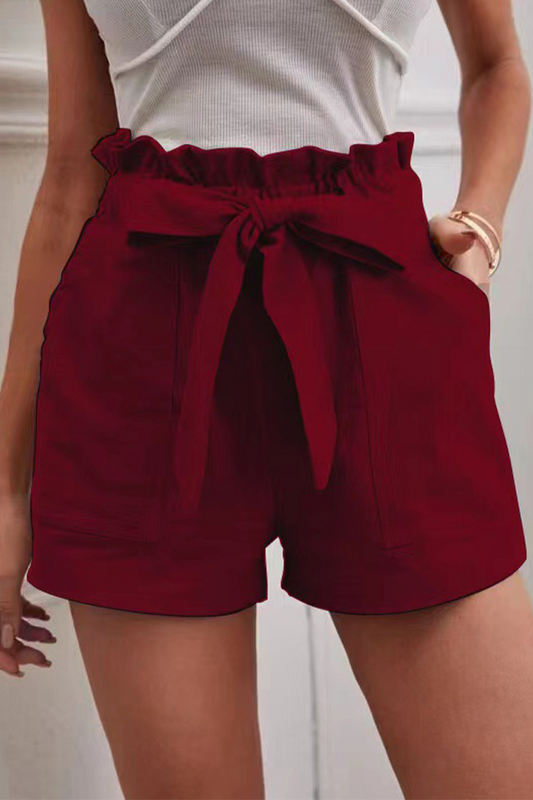 Pantalones casuales de color liso con parches, cintura media, rectos y rectos (14 colores)