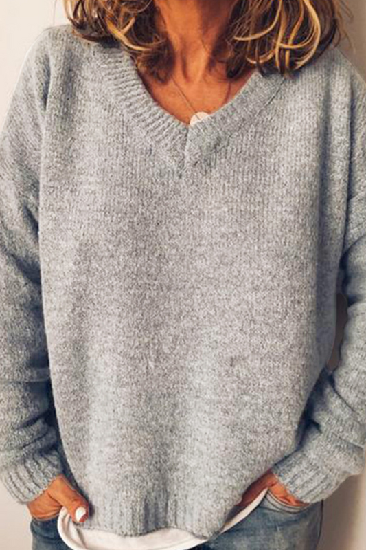 Tops casuales de cuello redondo con parches sólidos (6 colores)