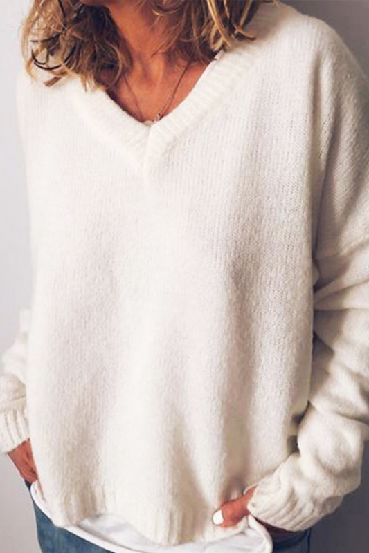 Tops casuales de cuello redondo con parches sólidos (6 colores)