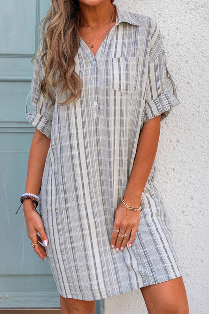 Casual Print Patchwork Turndown Collar Shirt Dress Dresses£¨3 colors£©