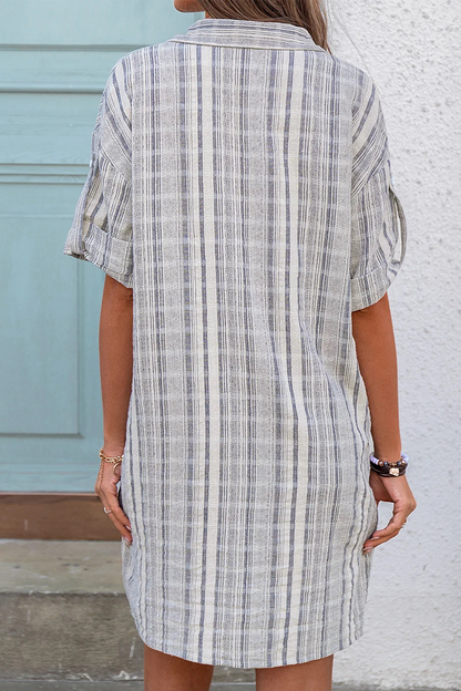 Casual Print Patchwork Turndown Collar Shirt Dress Dresses£¨3 colors£©