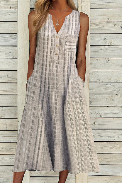 Vestidos rectos con cuello en V y estampado casual de patchwork (9 colores)