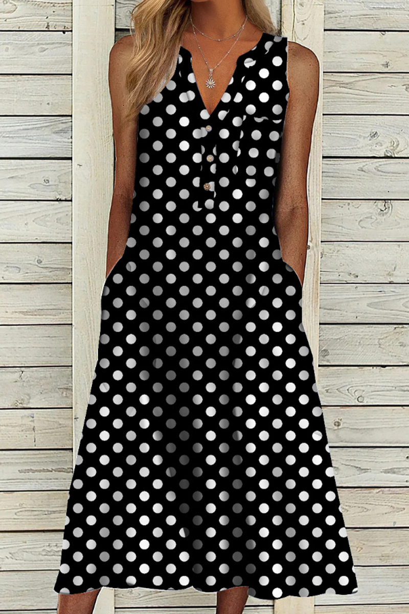 Vestidos rectos con cuello en V y estampado casual de patchwork (9 colores)
