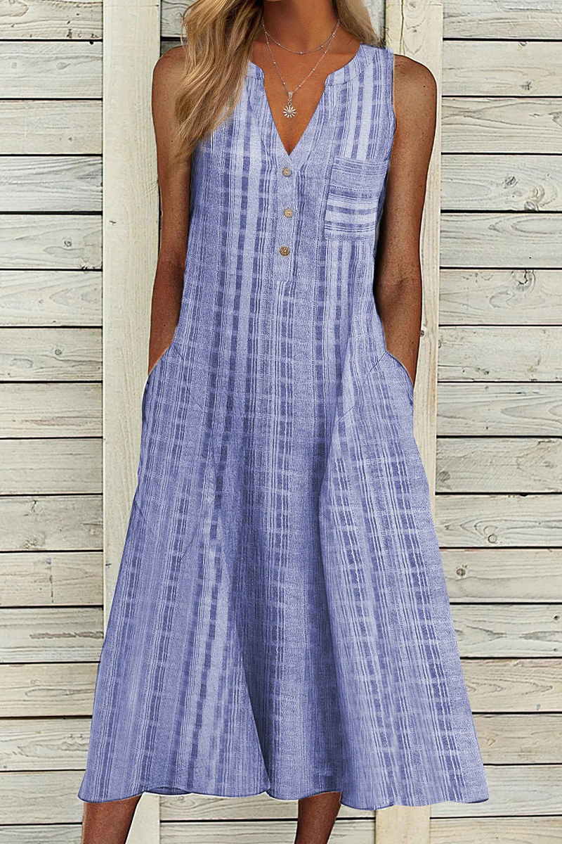 Vestidos rectos con cuello en V y estampado casual de patchwork (9 colores)