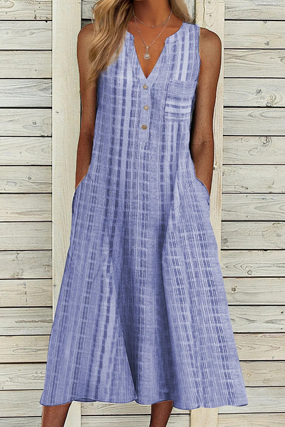 Vestidos rectos con cuello en V y estampado casual de patchwork (9 colores)