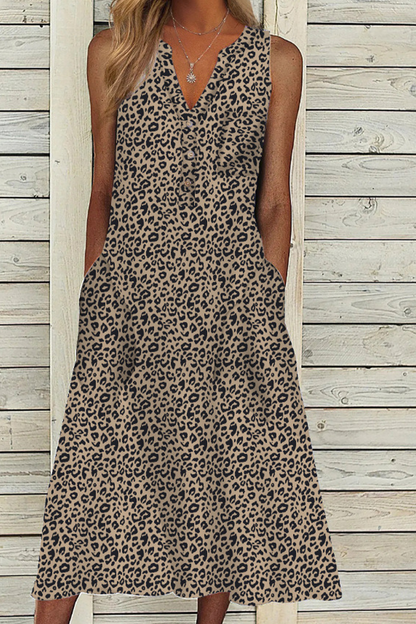 Vestidos rectos con cuello en V y estampado casual de patchwork (9 colores)