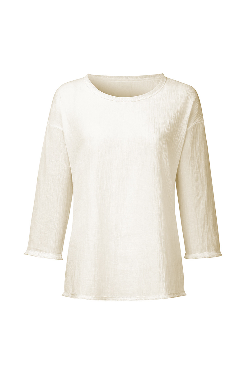 Tops casuales de cuello en U con parches sólidos (4 colores)
