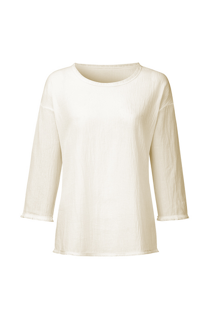 Tops casuales de cuello en U con parches sólidos (4 colores)