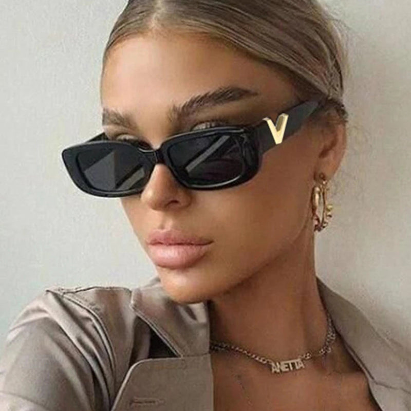 Gafas de sol casuales de moda con parches sólidos