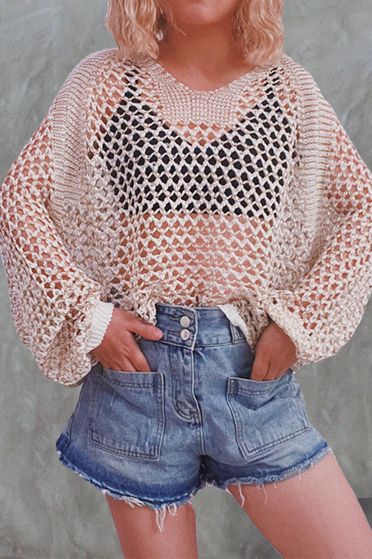 Tops casuales de cuello en V ahuecados y sólidos