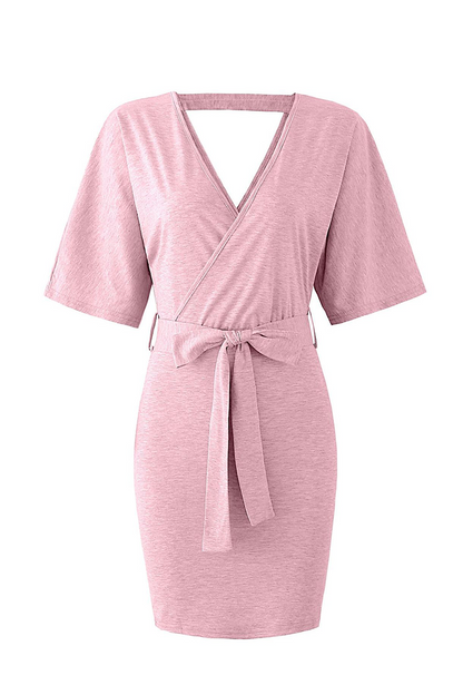 Vestidos de moda con falda lápiz y escote en V ahuecado (4 colores)