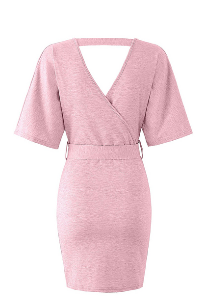 Vestidos de moda con falda lápiz y escote en V ahuecado (4 colores)