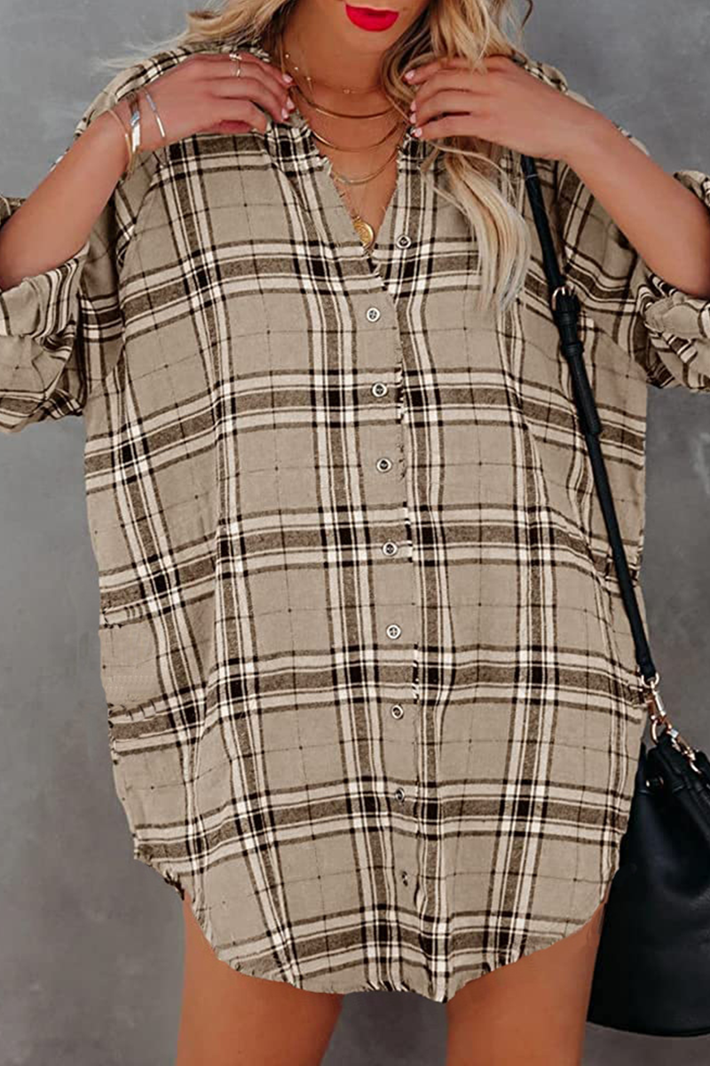 Tops de cuello vuelto con patchwork a cuadros de moda