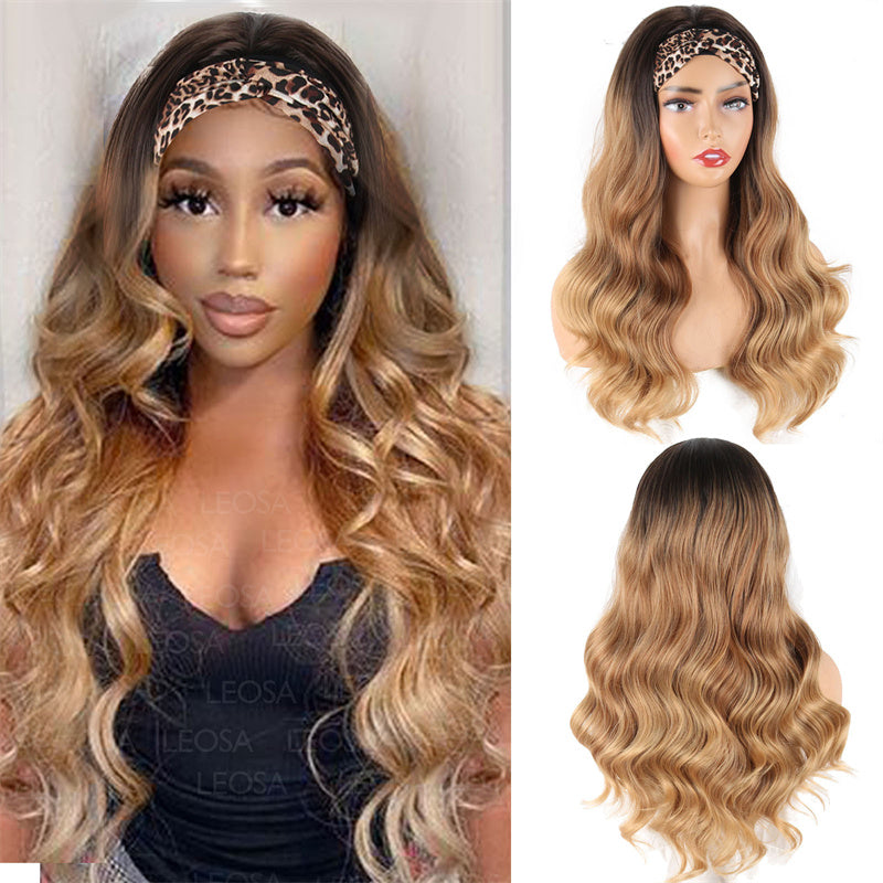 Fashion Casual Gradual Change Patchwork Wigs  (Without Headscarf)