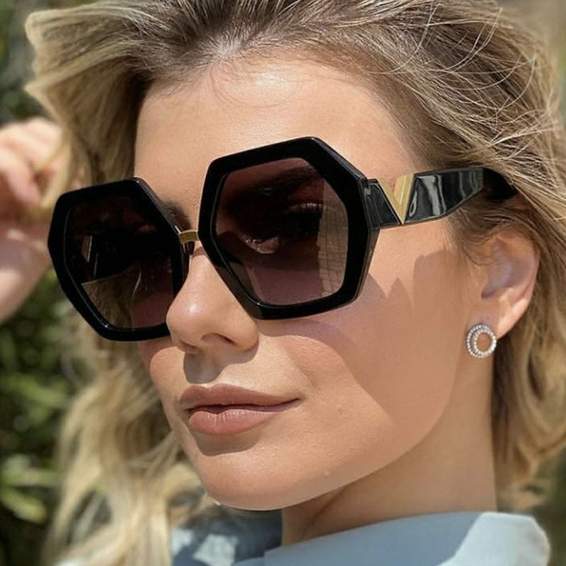 Gafas de sol casuales de moda con parches sólidos