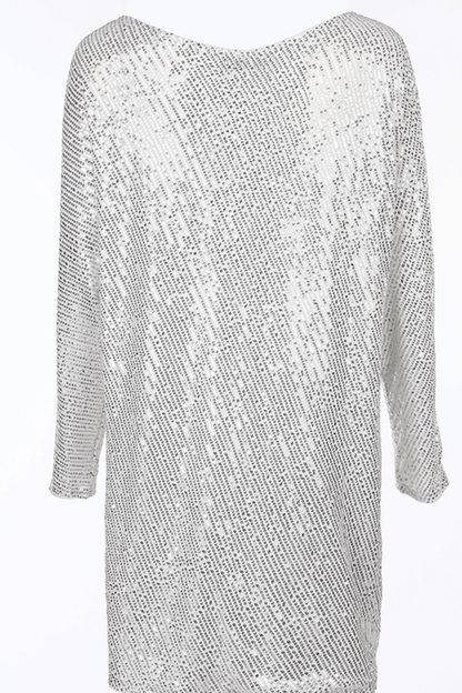 Vestidos rectos de un solo hombro con lentejuelas sólidas de moda