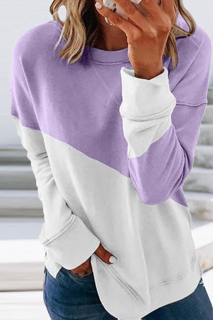 Tops casuales de patchwork con cuello redondo (7 colores)